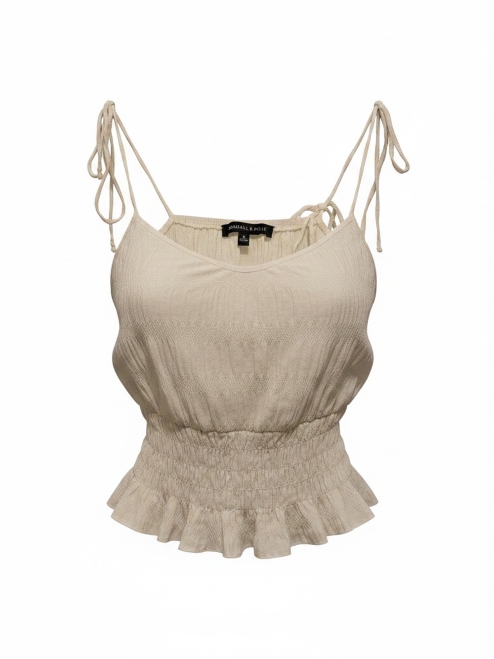 Kendall & Kylie Smocked Waist Tie-Strap Cami - size SM